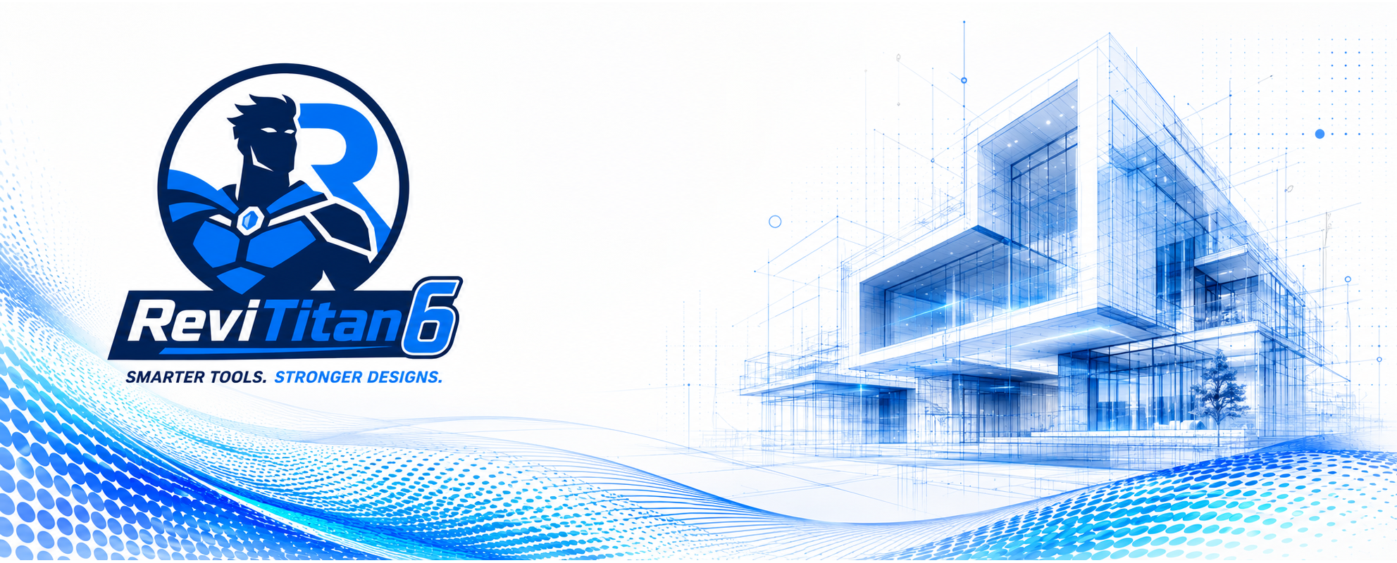 ReviTitan architectural blueprint brand artwork